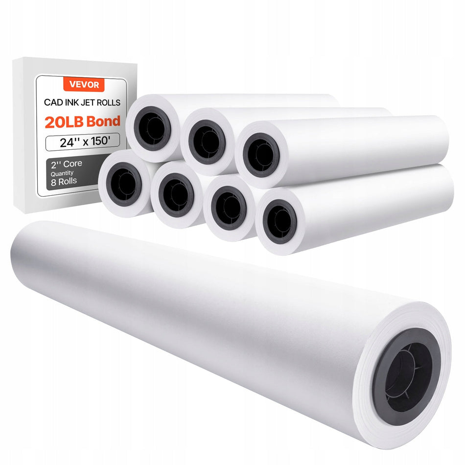 ROLKI PAPIERU VEVOR WIDE FORMAT 609.6 MM X 45.7 M 8 ROLEK PRECYZYJNY