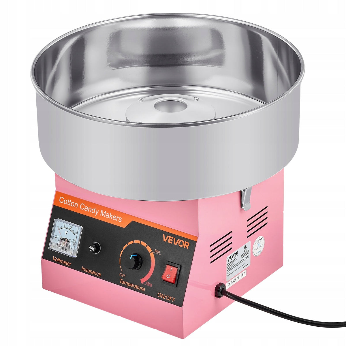 MASZYNA DO WATY CUKROWEJ VEVOR 1000W Z MISĄ ZE STALI NIERDZEWNEJ 38CM