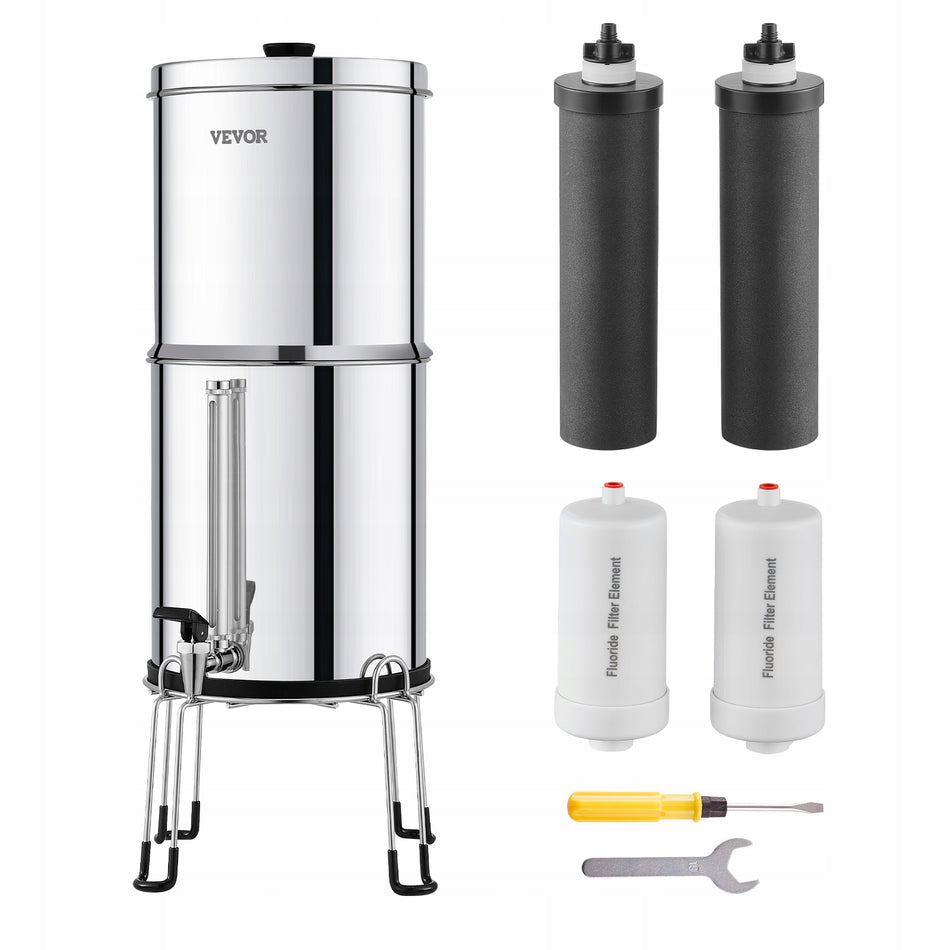 SYSTEM FILTRACJI WODY VEVOR GRAVITY STAL NIERDZEWNA BLATOWY 7L 7.5L PREMIUM