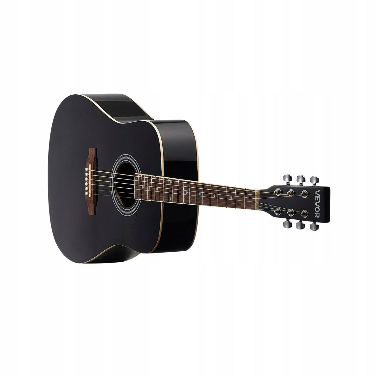 VEVOR GITARA AKUSTYCZNA DREADNOUGHT 41 IN ZESTAW DLA POCZĄTKUJĄCYCH CZARNA