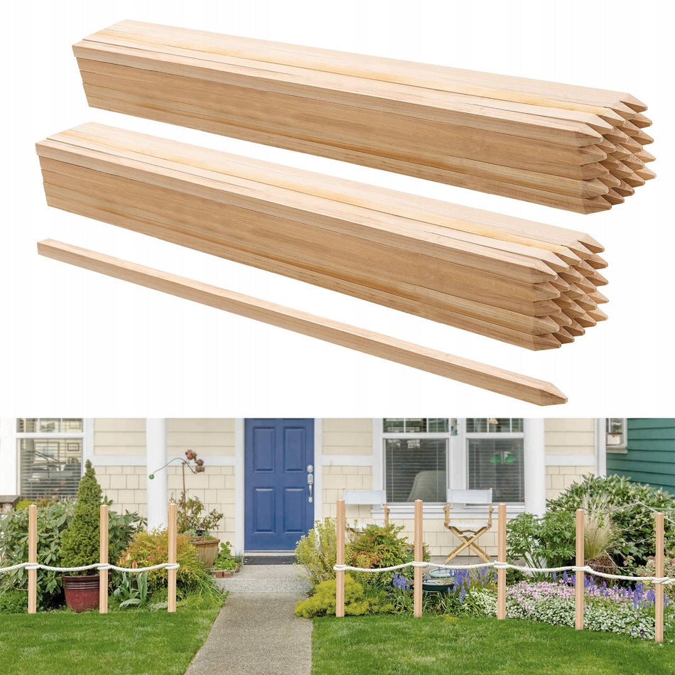 SŁUPKI DREWNIANE VEVOR 50 SZT 19X19X914 MM MOCNE PALIKI OGRODOWE PREMIUM
