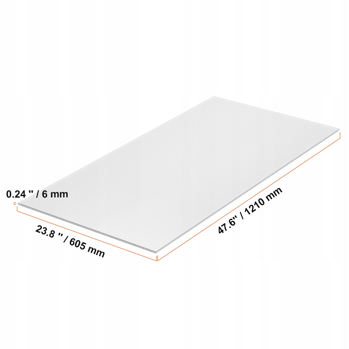 VEVOR ZESTAW 15 PŁYT POLIWĘGLANOWYCH DO SZKLARNI 1210X605X6MM MOCNY