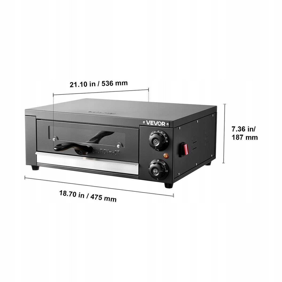 PROFESJONALNY PIEC ELEKTRYCZNY DO PIZZY VEVOR 30 CM 1450W 25-300 C STOŁOWY