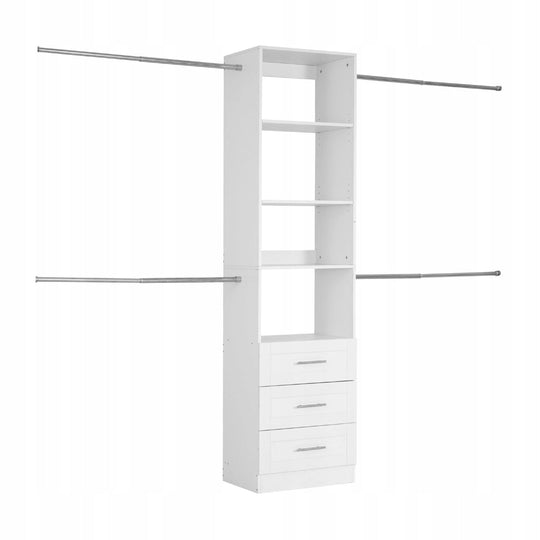 WIESZAK NA UBRANIA VEVOR Z 3 SZUFLADAMI DREWNIANY REGULOWANY ORGANIZER