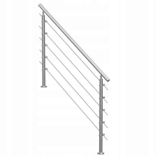 PORĘCZE SCHODOWE ZEWNĘTRZNE VEVOR 150 CM 5 POPRZECZEK STAL NIERDZEWNA MOCNE