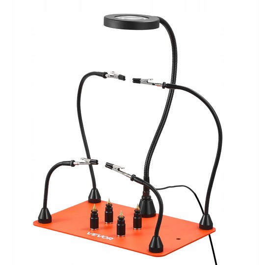 VEVOR PROFESJONALNA MAGNETYCZNA STACJA LUTOWNICZA 3X LED 4 RAMIONA 310MM