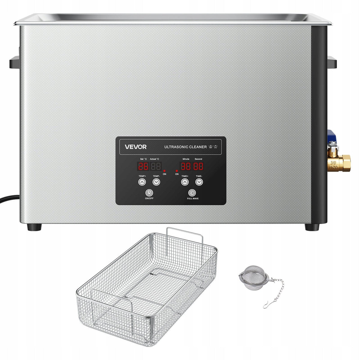 VEVOR 30L MYJKA ULTRADŹWIĘKOWA PROFESJONALNA 480W 40KHZ STAL NIERDZEWNA