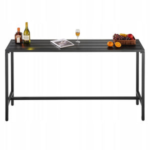 STÓŁ BAROWY VEVOR 160X37 5 CM CZARNY SOLIDNY WYSOKI STÓŁ BISTRO METALOWY