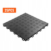 ZESTAW AKCESORIÓW DO PODŁÓG GARAŻOWYCH VEVOR 25 SZT 305X305X13 4MM CZARNY