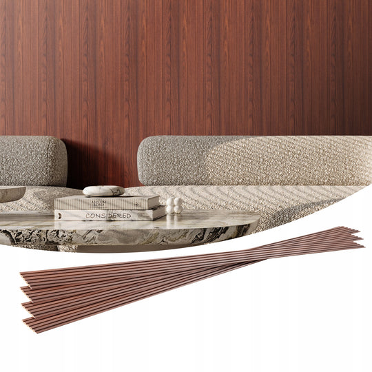 ZESTAW 8 PANELI AKUSTYCZNYCH VEVOR 2450X166MM CZARNY ORZECH MOCNY