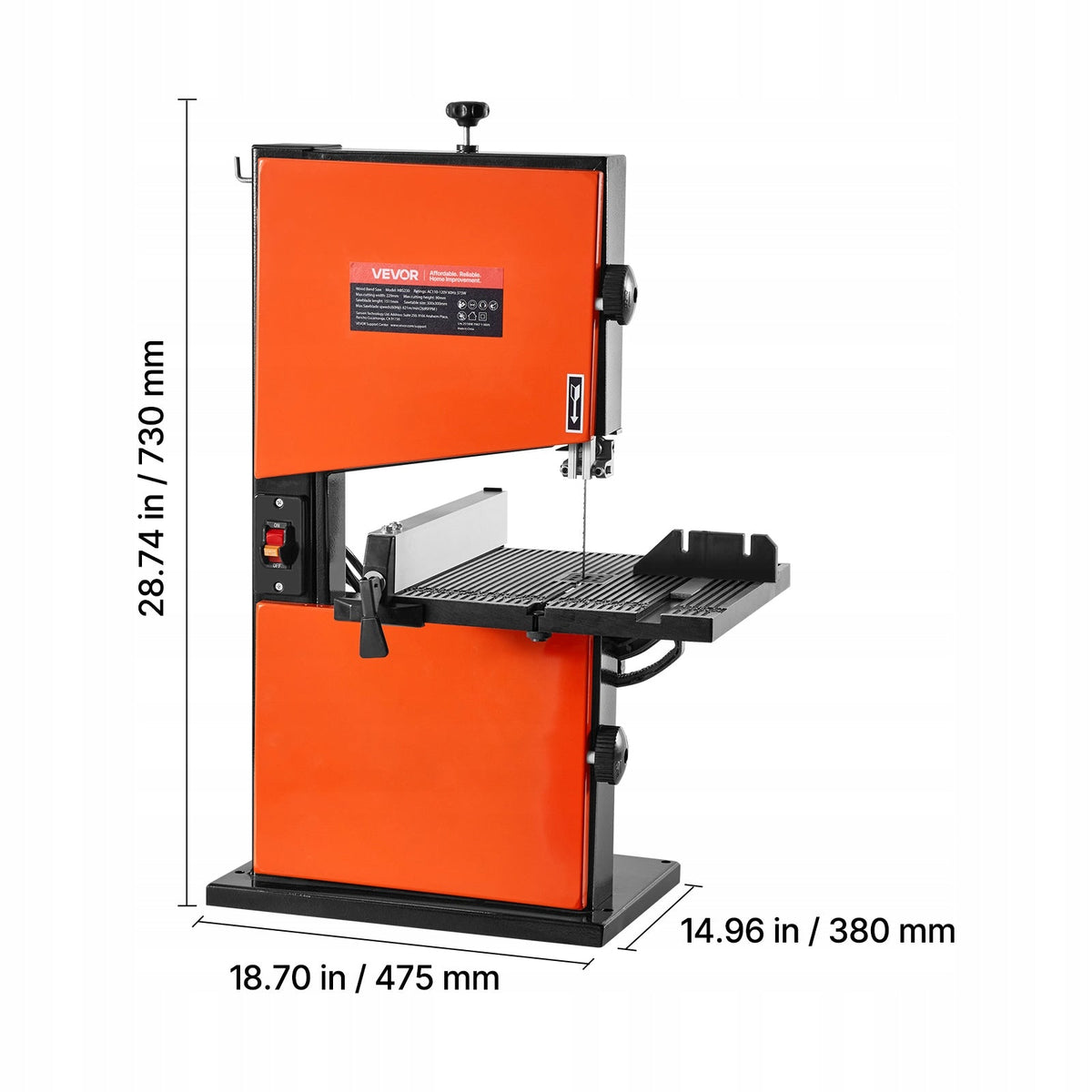 VEVOR PIŁA TAŚMOWA STOŁOWA 229 MM 373W MOCNA PRECYZYJNA DO DREWNA