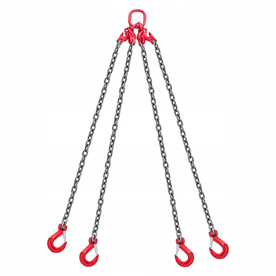 ZAWIESIE ŁAŃCUCHOWE VEVOR 10 MM X 3 M G80 10 4 T Z 4 HAKAMI MOCNE SOLIDNE