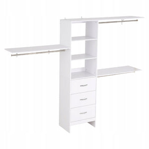 WIESZAK NA UBRANIA VEVOR DREWNIANY Z 3 SZUFLADAMI REGULOWANY ORGANIZER