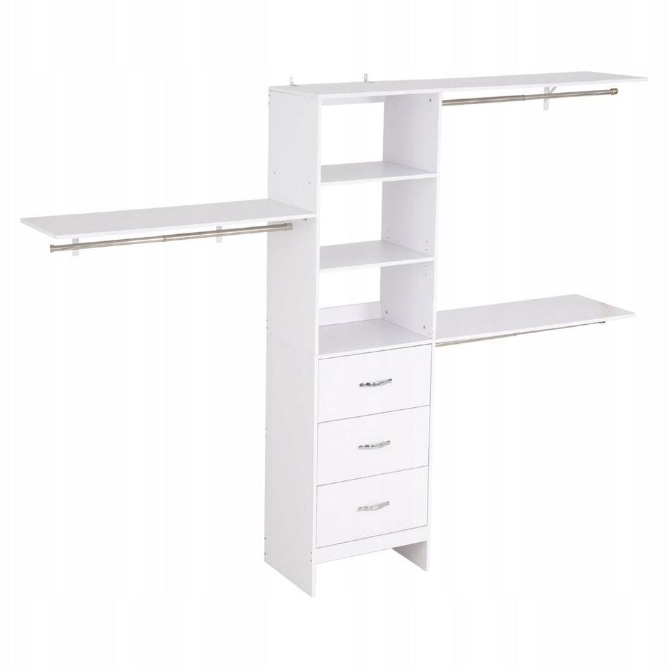 WIESZAK NA UBRANIA VEVOR DREWNIANY Z 3 SZUFLADAMI REGULOWANY ORGANIZER