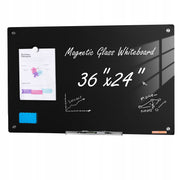VEVOR MAGNETYCZNA SZKLANA TABLICA SUCHOŚCIERALNA 90X60CM BEZRAMOWA MOCNA
