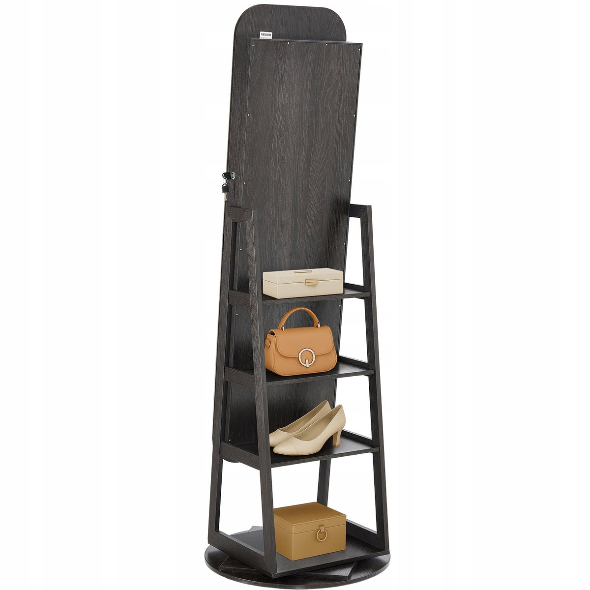 VEVOR OBROTOWA SZAFKA NA BIŻUTERIĘ 360 Z LUSTREM 160 CM PREMIUM ORGANIZER