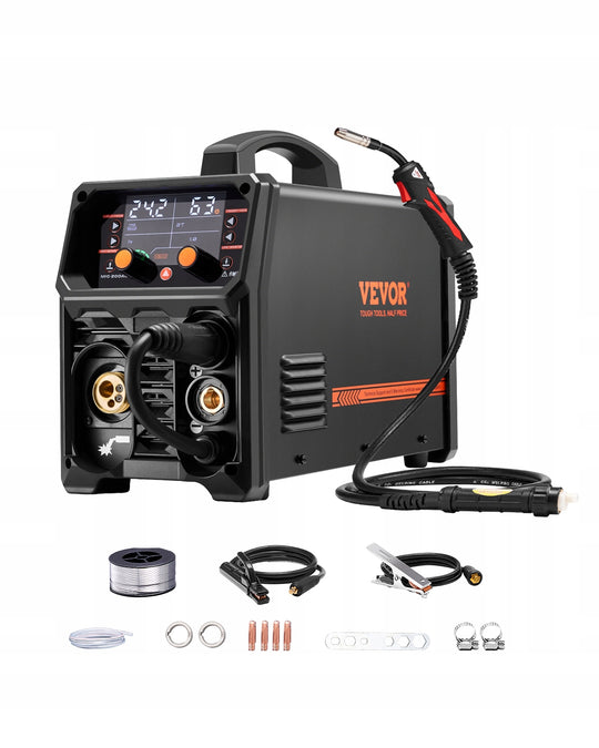 SPAWARKA MIG VEVOR PRO 5W1 250A SYNERGICZNA MIG PLUSE MMA LIFT TIG LCD