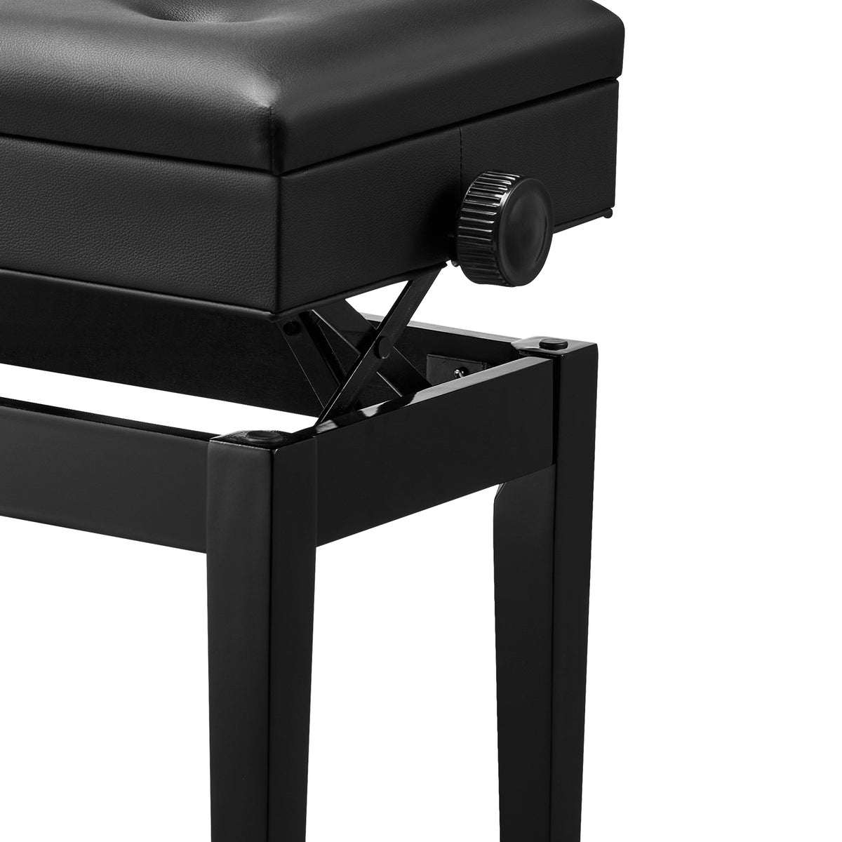 VEVOR REGULOWANA ŁAWKA DO PIANINA Z SCHOWKIEM I PODUSZKĄ 56X34X49 CM
