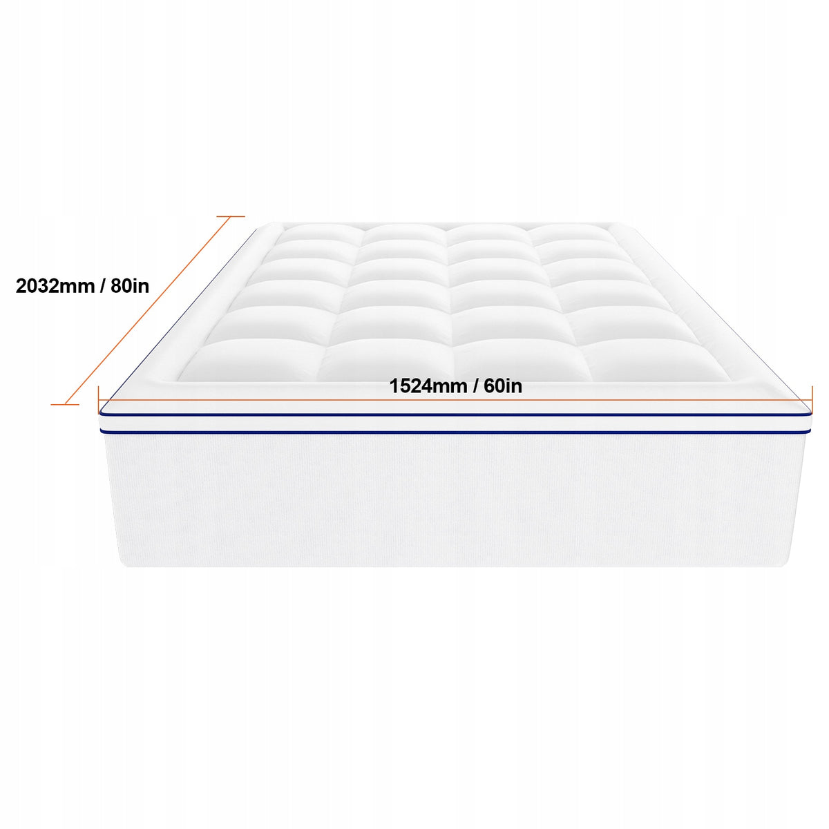 PREMIUM OCHRANIACZ NA MATERAC VEVOR TOPPER 1 CAL WYPEŁNIENIE Z WŁÓKNA 60X80
