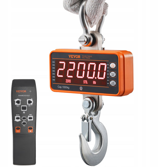 VEVOR CYFROWA WAGA WISZĄCA 9-1000 KG WAGA DŹWIGOWA LED PILOT PRECYZYJNA