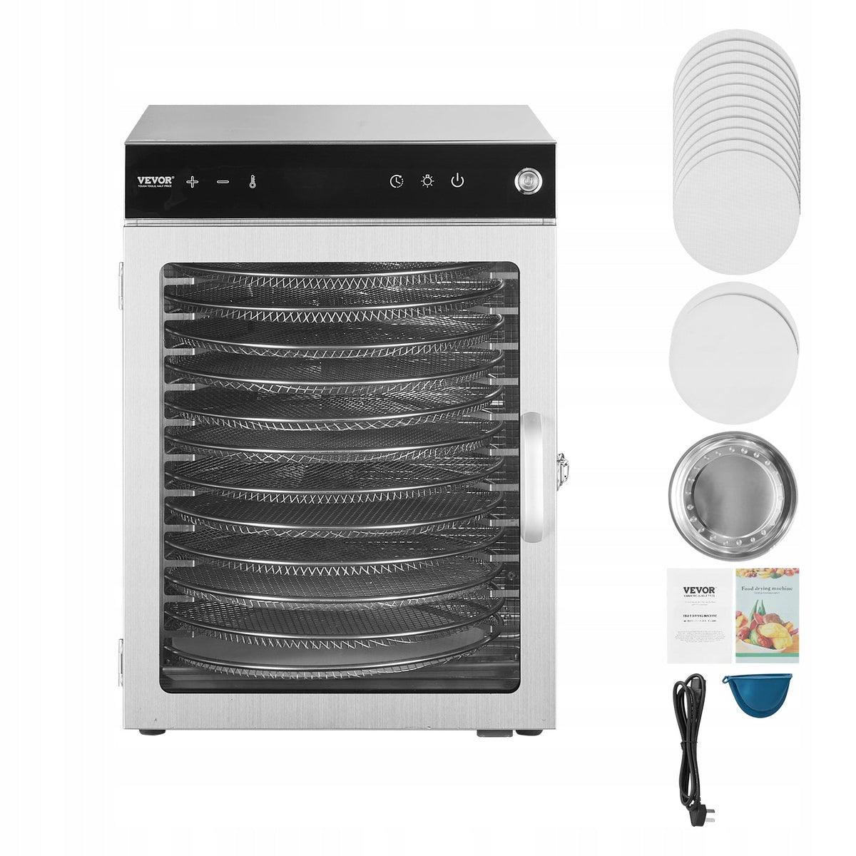 SUSZARKA DO ŻYWNOŚCI VEVOR 12 TAC STAL NIERDZEWNA 800W ELEKTRYCZNA PREMIUM