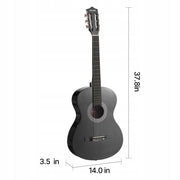 VEVOR GITARA KONCERTOWA 38 CALI 960 MM DREWNIANY ZESTAW STARTOWY NAJLEPSZY