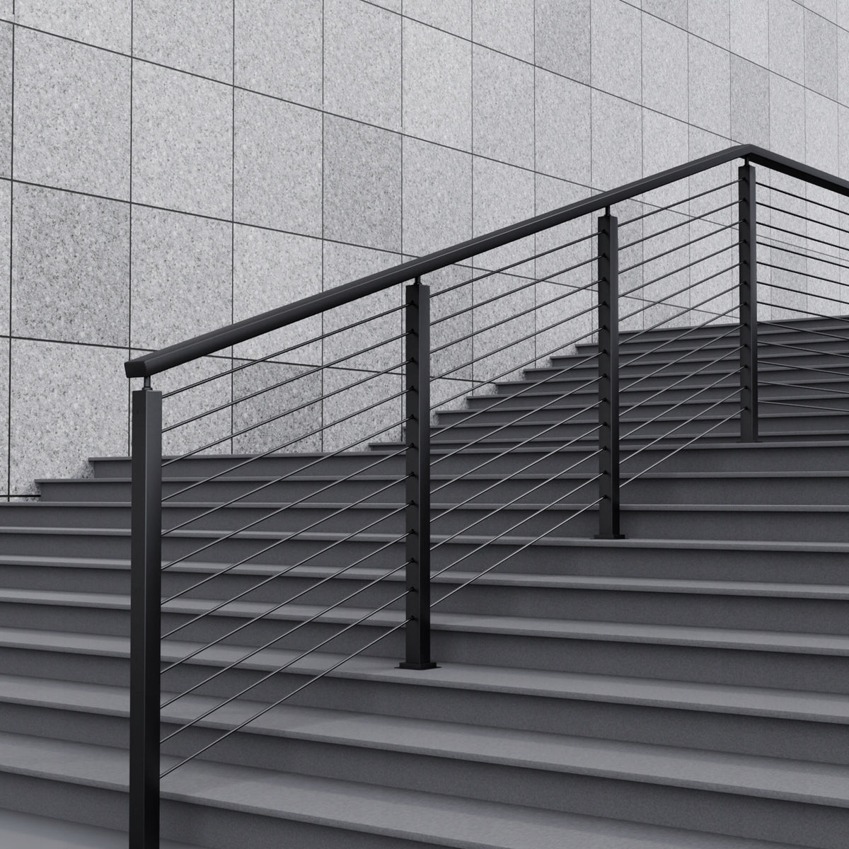 PROFESJONALNY SŁUPEK BALUSTRADY KABLOWEJ VEVOR 91 4X2 5X5 1CM STAL