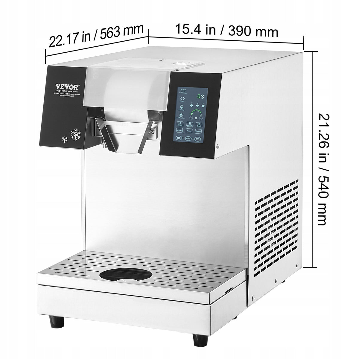 VEVOR KOMERCYJNA MASZYNA DO LODU W PŁATKACH ŚNIEGU 230 KG 700W STAL