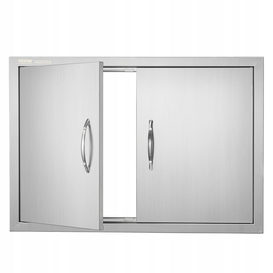 DRZWI DOSTĘPOWE DO GRILLA VEVOR 774X533 MM PODWÓJNE STAL NIERDZEWNA PREMIUM