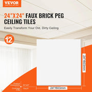 PŁYTY SUFITOWE VEVOR 12 SZT 24X24 CALE PVC PREMIUM OGNIOSZCZELNE MOCNE