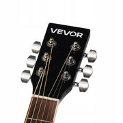 VEVOR GITARA AKUSTYCZNA DREADNOUGHT 41 IN ZESTAW DLA POCZĄTKUJĄCYCH CZARNA