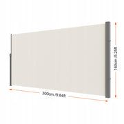 MARKIZA BOCZNA VEVOR 160X300 CM BEŻOWA POLIESTER 180G MOCNA RAMA ŻELAZNA