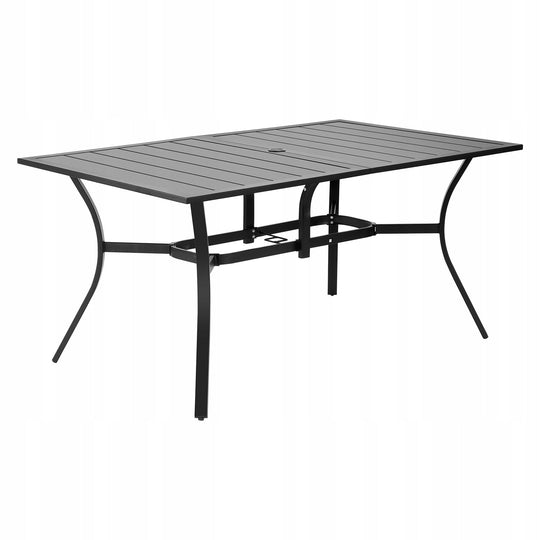 STÓŁ OGRODOWY VEVOR 150X96X72 5 CM MOCNY METALOWY NA TARAS BALKON CZARNY