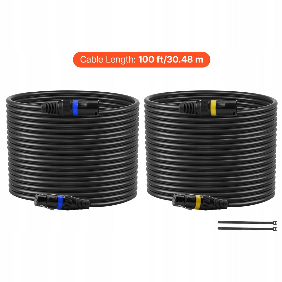 VEVOR KABEL XLR 30.48 M 2 SZT SYMETRYCZNE KABLE MIKROFONOWE PROFESJONALNE
