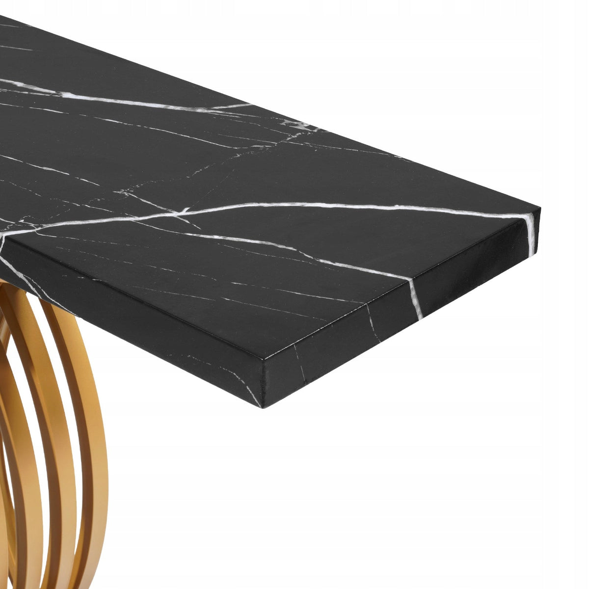 VEVOR STOLIK KONSOLOWY 100X30X81 CM CZARNY ZŁOTY NOWOCZESNY SOLIDNY MOCNY