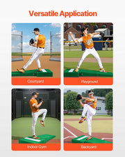 PROFESJONALNY PRZENOŚNY KOPIEC DO RZUCANIA BASEBALL VEVOR 195 CM ZIELONY